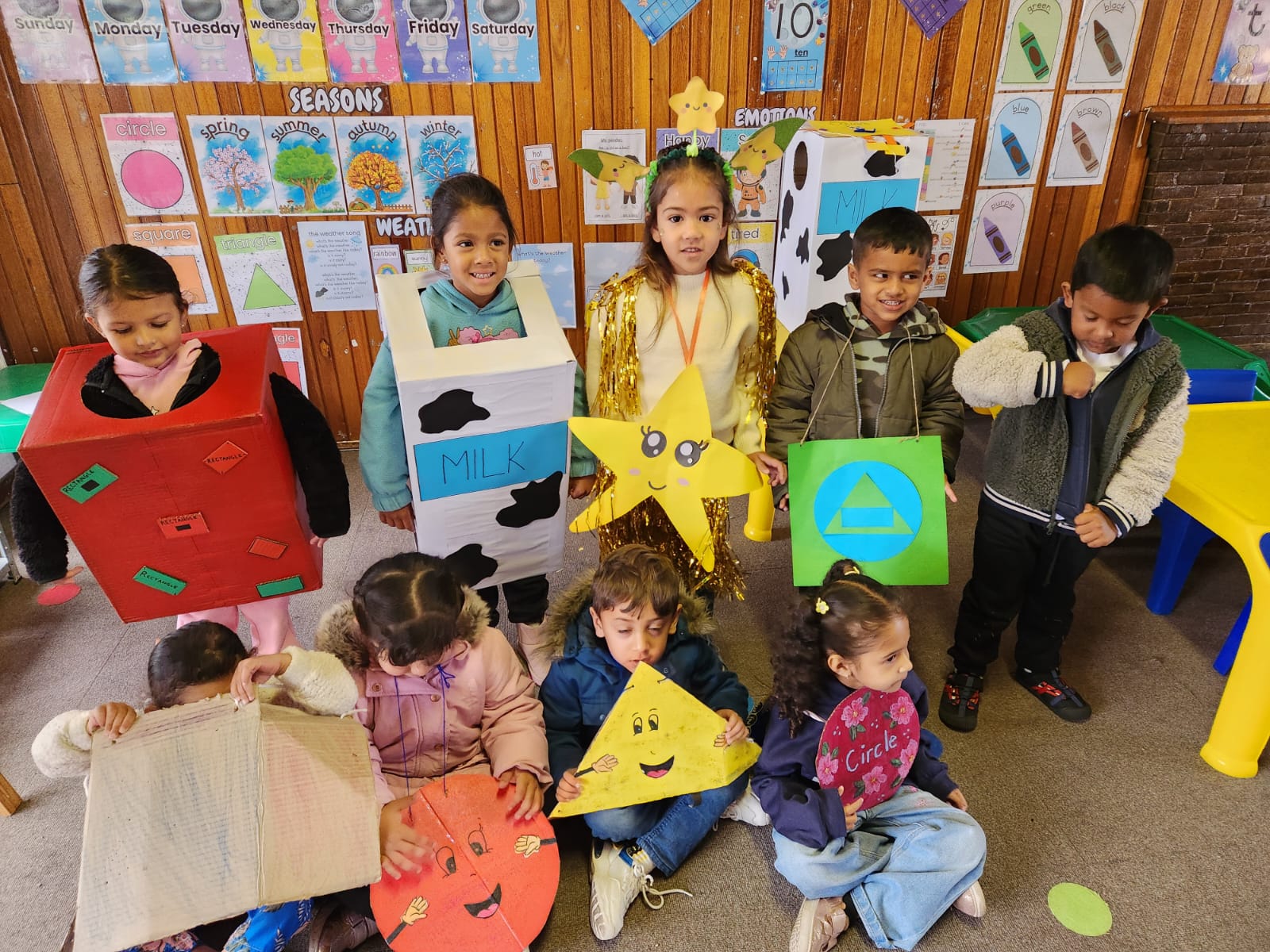 Students expressing happiness and unity